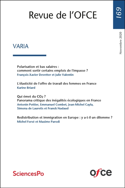 Image de Revue de l'OFCE N° 169