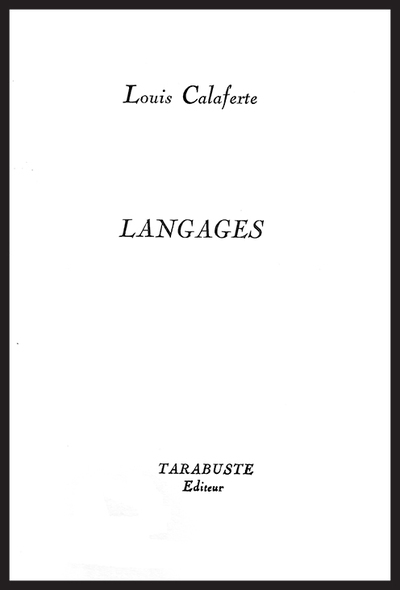 Picture of LANGAGES - Louis Calaferte