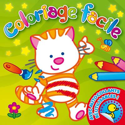 Image de Chat coloriage facile vert