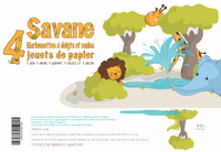 Image de Kit Savane - 4 marionnettes à doigts et main (Papertoy)