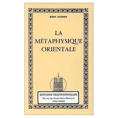 Image de METAPHYSIQUE ORIENTALE LA