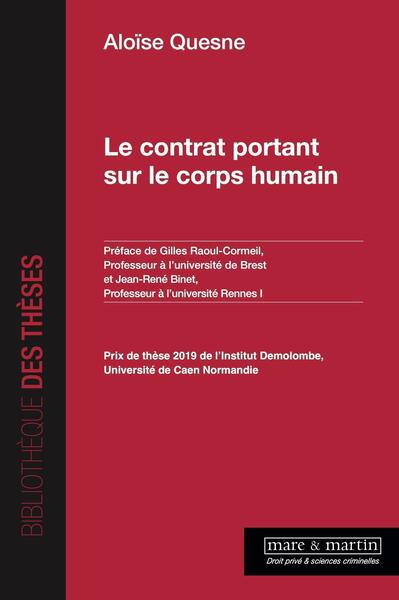 Picture of Le contrat portant sur le corps humain