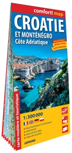 Image de Croatie et Monténégro. Côte Adriatique 1/300.000 (carte grand format laminée)