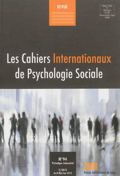 Image de CAHIERS INTERNATIONAUX DE PSYCHOLOGIE SOCIALE, N 94