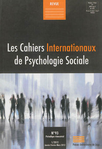 Image de CAHIERS INTERNATIONAUX DE PSYCHOLOGIE SOCIALE, N 93