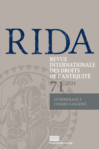 Picture of RIDA 71. REVUE INTERNATIONALE DES DROITS DE L'ANTIQUITE