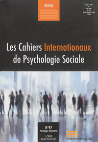 Image de CAHIERS INTERNATIONAUX DE PSYCHOLOGIE SOCIALE, N 97