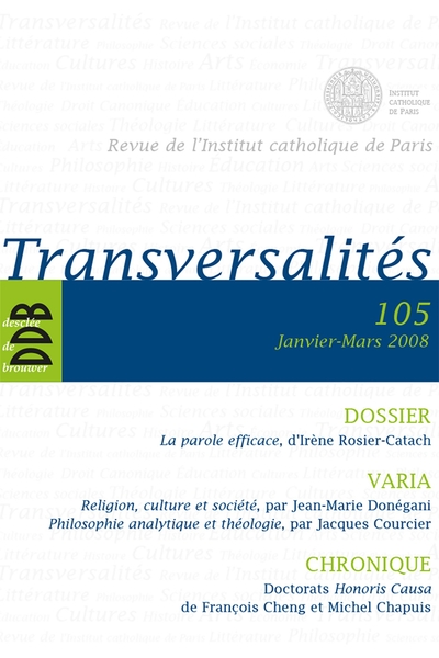 Image de Transversalités n°105