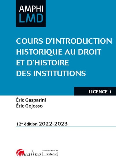 Image de Cours d'Introduction historique au droit et d'Histoire des institutions