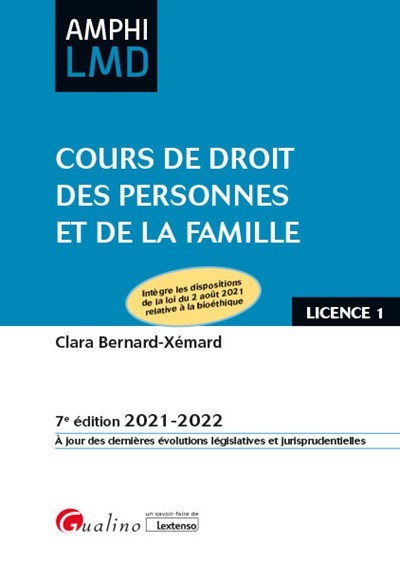 Image de Cours de droit des personnes et de la famille