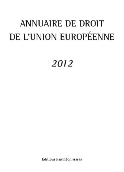 Picture of ANNUAIRE DE DROIT DE L'UNION EUROPÉENNE 2012