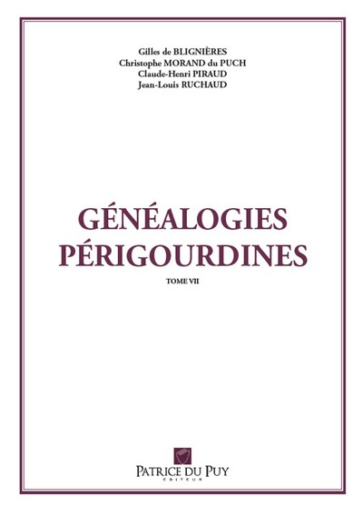 Image de GÉNÉALOGIES PÉRIGOURDINES TOME VII