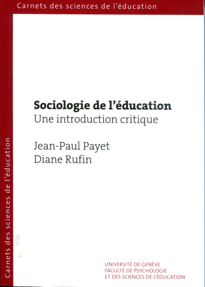 Image de SOCIOLOGIE DE L'EDUCATION. UNE INTRODUCTION CRITIQUE