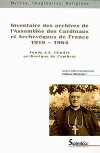 Picture of Inventaire des archives de l''Assemblée des Cardinaux et Archevêques de France 1919-1964
