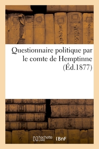 Picture of Questionnaire politique par le comte de Hemptinne