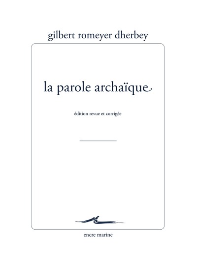 Picture of La Parole archaïque
