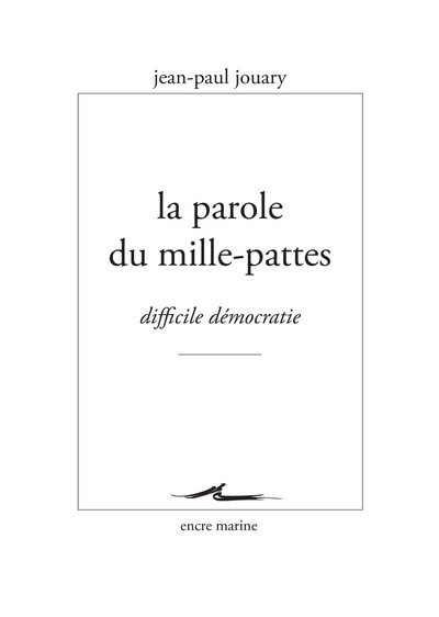 Picture of La Parole du mille-pattes
