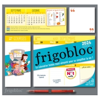 Image de Frigobloc Hebdomadaire 2024 - Calendrier d'organisation familiale / sem (de sept. 2023 à déc. 2024)