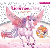 Image de Licornes de rêve - Cartes à pailleter Magie des fleurs