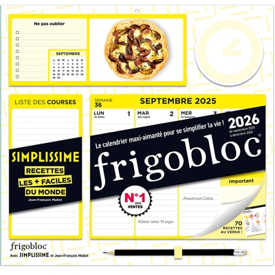 Picture of Frigobloc Hebdomadaire 2026 Simplissime (de sept. 2025 à déc. 2026)