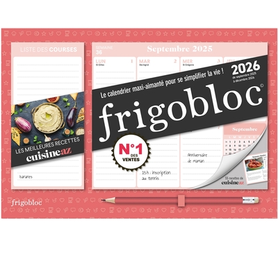 Image de Mini Frigobloc Hebdomadaire 2026 Cuisine AZ (de sept. 2025 à déc. 2026)