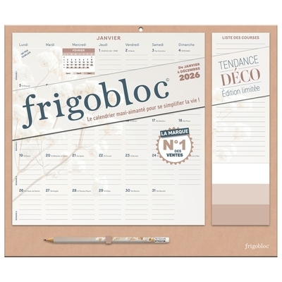 Image de Frigobloc Mensuel 2026 Tendance déco Beige (de janv. à déc. 2026)