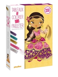 Picture of Mes tableaux à colorier et à pailleter - Minimiki - Princesses du monde