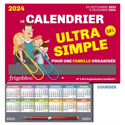 Image de Frigobloc Le calendrier Ultra Simple pour une famille organisée ! (de sept. 2023 à déc. 2024)
