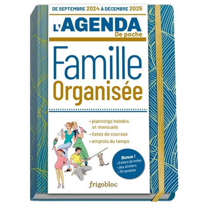 Image de Agenda de poche 2025 de la famille organisée - bleu (de sept. 2024 à déc. 2025)
