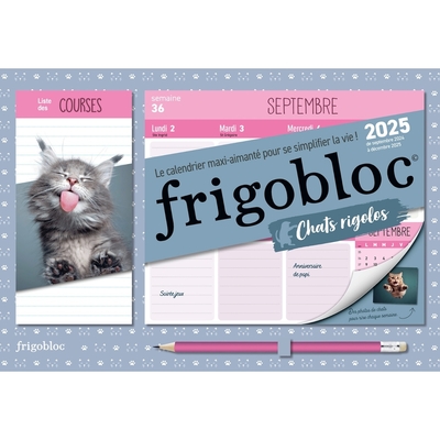 Image de Mini Frigobloc Hebdomadaire 2025 Chats rigolos (de sept. 2024 à déc. 2025)