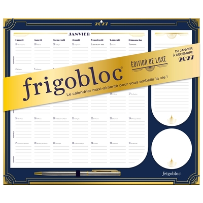Image de Frigobloc Mensuel 2027 édition de luxe bleu - Calendrier organiseur familial (de janv. à déc. 2027)