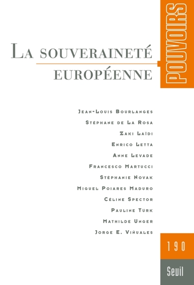 Image de Pouvoirs, n°190. La Souveraineté européenne