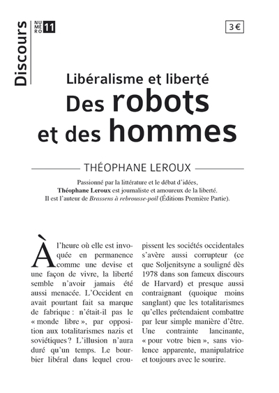Picture of Discours n°11 - Libéralisme et liberté - Des robots et des hommes