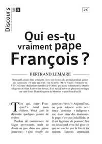 Image de Discours n°0 - Qui es-tu vraiment pape François ?