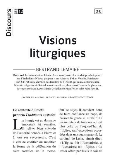 Picture of Discours n°12 - Visions liturgiques