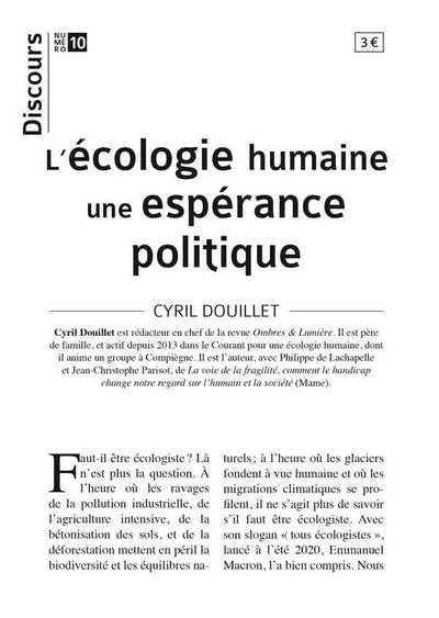 Picture of Discours n°10 - L'écologie humaine une espérance politique