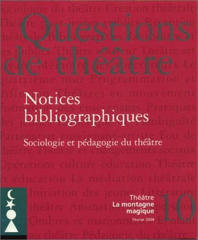 QUESTIONS DE THEATRE N 10 : NOTICES BIBLIOGRAPHIQUES (9782872824359-front-cover)