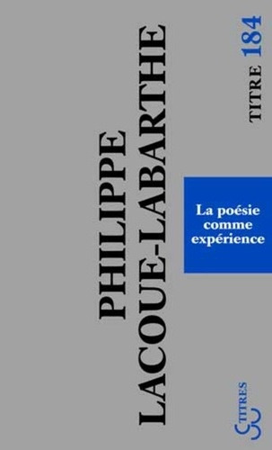 LA POESIE COMME EXPERIENCE (9782267029147-front-cover)