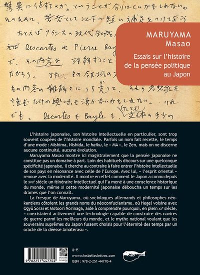 Essais sur l’histoire de la pensée politique au Japon (9782251447704-back-cover)