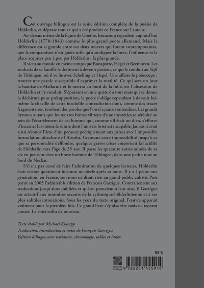 Oeuvre poétique complète (9782251455914-back-cover)