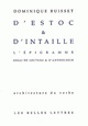 D'Estoc et d'intaille. L'Epigramme, Essai de lecture et d'anthologie (9782251490175-front-cover)