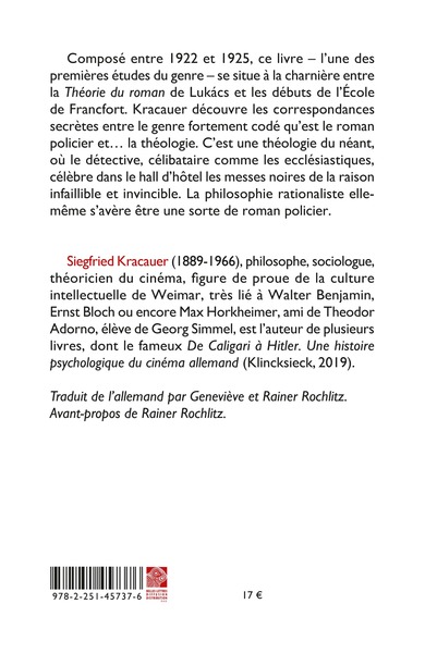 Le roman policier, Un traité philosophique (9782251457376-back-cover)