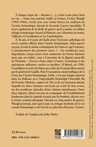 Journal de guerre, (1939-1945) (9782251449869-back-cover)