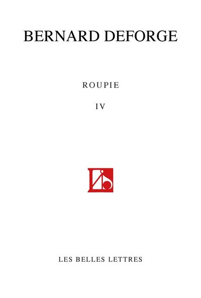 Roupie IV, (Sonnets 2012-2016) (9782251448299-front-cover)
