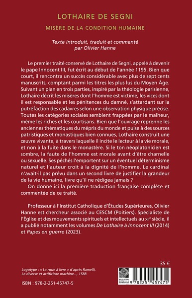 Misère de la condition humaine (9782251457475-back-cover)