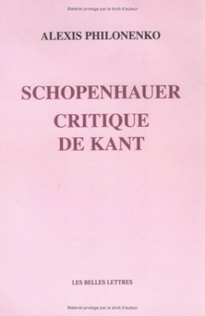 Schopenhauer critique de Kant (9782251442846-front-cover)