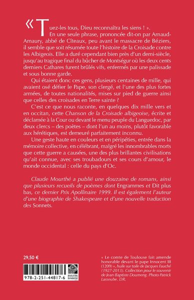 Chanson de la Croisade albigeoise (9782251448176-back-cover)