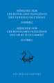 Mémoire sur les royaumes indigènes des terres d'Occident, suivi de Mémoire sur les royaumes indigènes des mers d'Occident (9782251451640-front-cover)