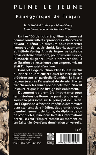 Panégyrique de Trajan (9782251449555-back-cover)