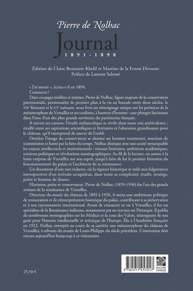 Journal, 1891-1898 (9782251457017-back-cover)